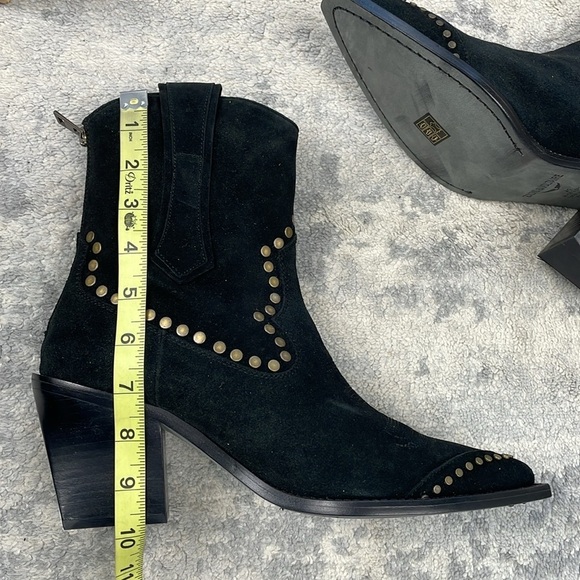 NIB Zadig & Voltaire Cara High Suede Studded Western Cowboy Boots Black Sz 41 - Picture 15 of 16